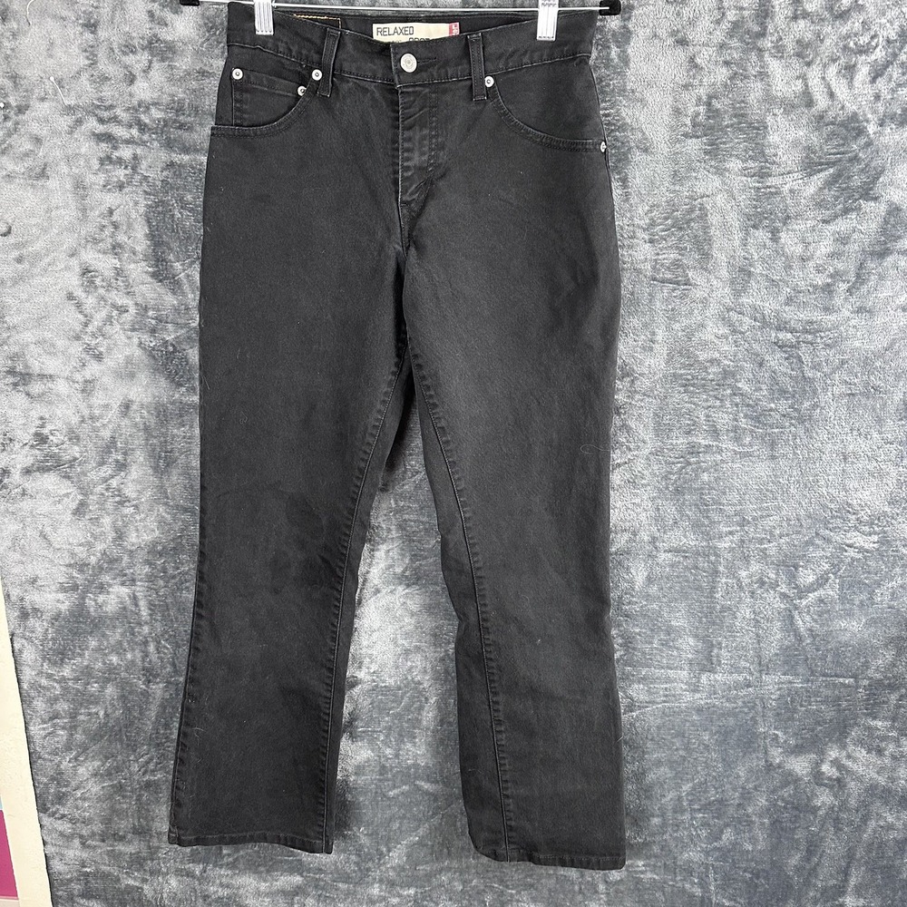Vintage Levi's 550 Black Denim Jeans S 4 28" Waist Relaxed Fit Y2K 2000s